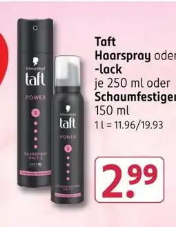 Rossmann Taft haarspray oder -lack oder schaumfestiger Angebot