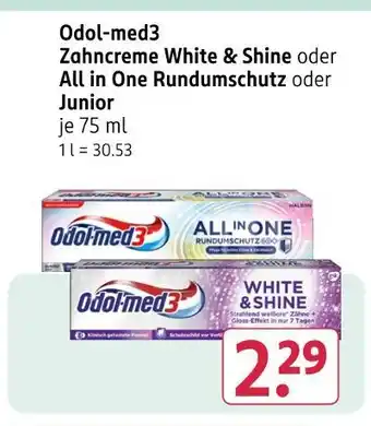 Rossmann Odol-med3 zahncreme white & shine Angebot