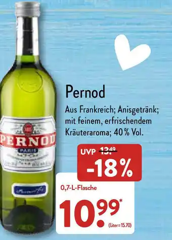 Aldi Nord Pernod 0,7L Angebot