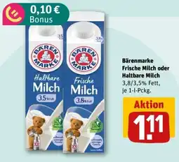 REWE Bärenmarke Frische Milch oder Haltbare Milch Angebot