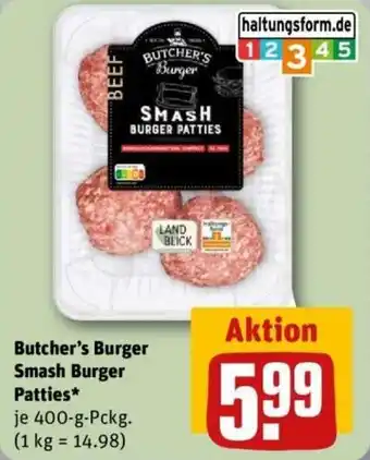 REWE Butcher's Burger Smash Burger Patties Angebot