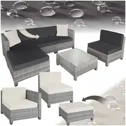 Netto Marken-Discount tectake Aluminium Rattan Lounge, wetterfest und UV-beständig, Extra Kissen, 2 Bezugssets Angebot