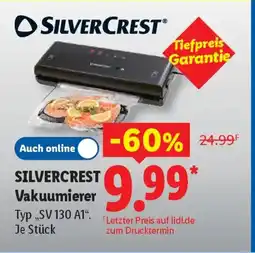Lidl SILVERCREST Vakuumierer Typ „SV 130 A1". Angebot