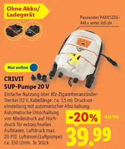 Lidl CRIVIT SUP-Pumpe 20 V Angebot