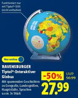 Lidl RAVENSBURGER Tiptoi-Interaktiver Globus Angebot