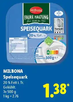 Lidl MILBONA Speisequark Angebot