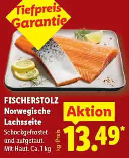 Lidl FISCHERSTOLZ Norwegische Lachsseite Angebot