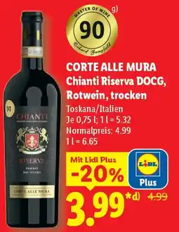 Lidl CORTE ALLE MURA Chianti Riserva DOCG, Rotwein, trocken Angebot