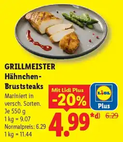 Lidl GRILLMEISTER Hähnchen- Bruststeaks Angebot