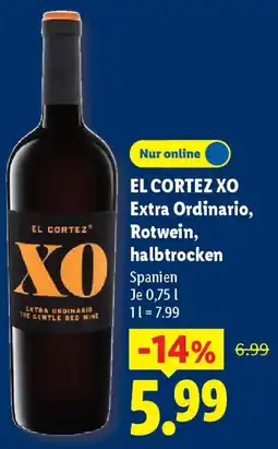 Lidl EL CORTEZ XO Extra Ordinario, Rotwein, halbtrocken Angebot