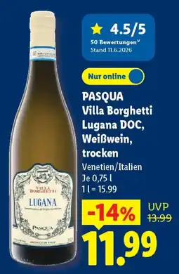 Lidl PASQUA Villa Borghetti Lugana DOC, Weißwein, trocken Angebot