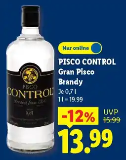 Lidl PISCO CONTROL Gran Pisco Brandy Angebot