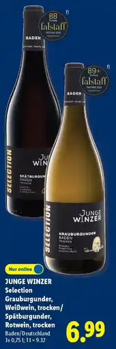 Lidl JUNGE WINZER Selection Grauburgunder, Weißwein, trocken/ Spätburgunder, Rotwein, trocken Angebot