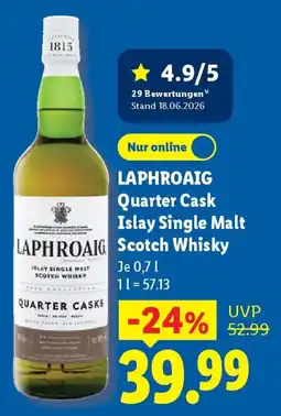 Lidl LAPHROAIG Quarter Cask Islay Single Malt Scotch Whisky Angebot