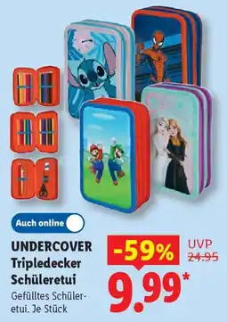 Lidl UNDERCOVER Tripledecker Schüleretui Angebot