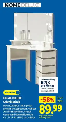 Lidl HOME DELUXE Schminktisch Modell,,CANDCE". Angebot