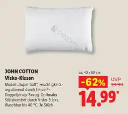 Lidl JOHN COTTON Visko-Kissen Modell,,Super Soft". Angebot