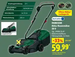 Lidl PARKSIDE Akku-Rasenmäher Typ „PARM 20 A1“. Angebot