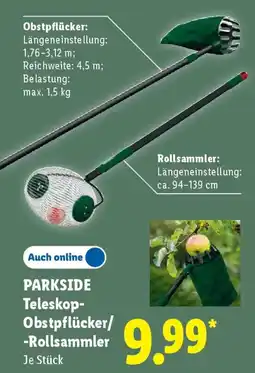Lidl PARKSIDE Teleskop- Obstpflücker/ -Rollsammler Angebot