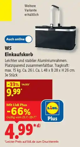 Lidl W5 Einkaufskorb Angebot