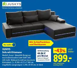 Lidl JUSKYS Sofa mit Ottomane Modell,,Davos". Angebot