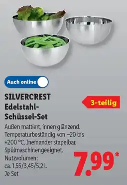 Lidl SILVERCREST Edelstahl- Schüssel-Set Angebot