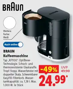 Lidl BRAUN Kaffeemaschine Typ,,KF1100". Angebot