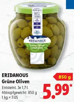 Lidl ERIDANOUS Grüne Oliven Angebot