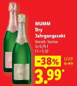 Lidl MUMM Dry Jahrgangssekt Angebot