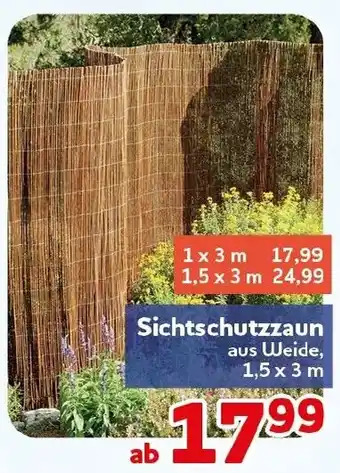 CENTERSHOP Sichtschutzzaun aus Weide Angebot