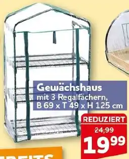 CENTERSHOP Gewächshaus mit 3 Regalfächern Angebot