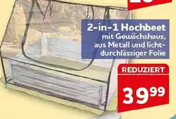 CENTERSHOP 2-in-1 Hochbeet mit Gewächshaus, aus Metall und lichtdurchlässiger Folie Angebot