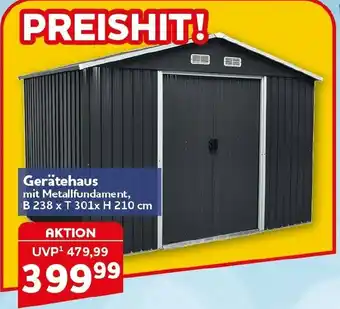 CENTERSHOP Gerätehaus mit Metallfundament Angebot