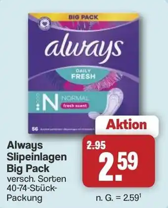 Famila Nord West Always Slipeinlagen Angebot