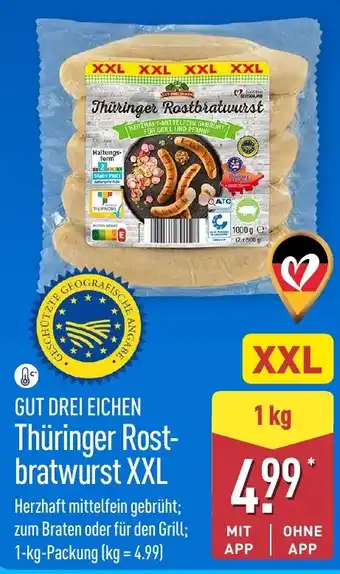 Aldi Nord GUT DREI EICHEN Thüringer Rostbratwurst XXL Angebot