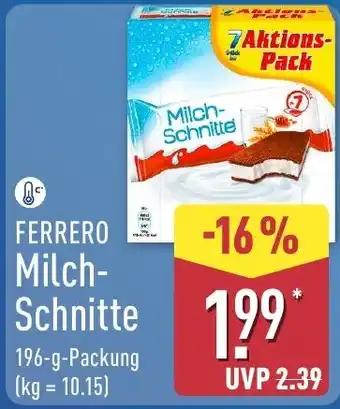 Aldi Nord FERRERO Milch-Schnitte Angebot