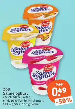 tegut Zott Sahnejoghurt Angebot