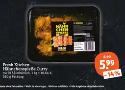 tegut Fresh Kitchen Hähnchenspieße Curry Angebot