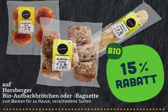 tegut Herzberger Bio-Aufbackbrötchen oder -Baguette Angebot