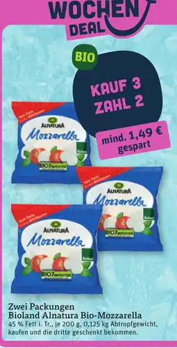 tegut Alnatura Bio-Mozzarella Angebot