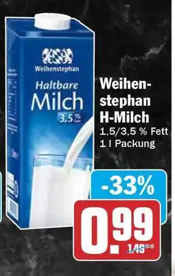 HIT Weihenstephan H-Milch Angebot
