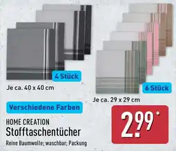Aldi Nord HOME CREATION Stofftaschentücher Angebot