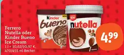 tegut Ferrero Nutella oder Kinder Bueno Ice Cream Angebot