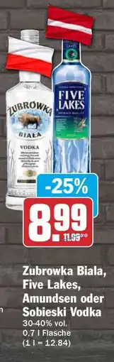 HIT Zubrowka Biala, Five Lakes, Amundsen oder Sobieski Vodka Angebot