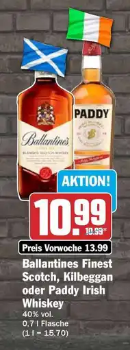 HIT Ballantines Finest Scotch, Kilbeggan oder Paddy Irish Whiskey Angebot