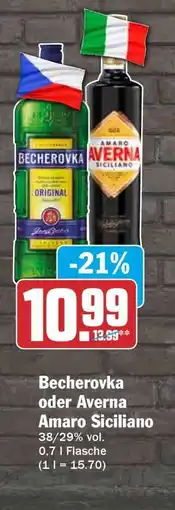 HIT Becherovka oder Averna Amaro Siciliano Angebot