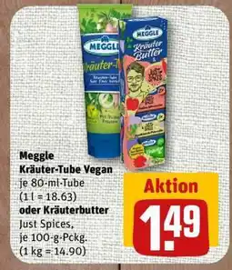 nahkauf Meggle Kräuter-Tube Vegan oder Kräuterbutter Just Spices Angebot