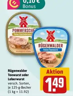 nahkauf Rügenwalder Teewurst oder Leberwurst Angebot