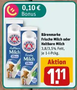 nahkauf Bärenmarke Frische Milch oder Haltbare Milch Angebot