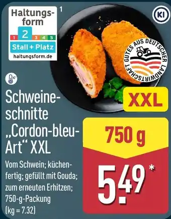 Aldi Nord Schweineschnitte „Cordon-bleu-Art“ XXL Angebot
